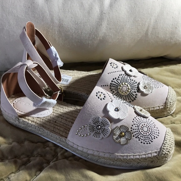 Coach Ankle Strap Astor Espadrille Tea Rose Rivets - Picture 6 of 7